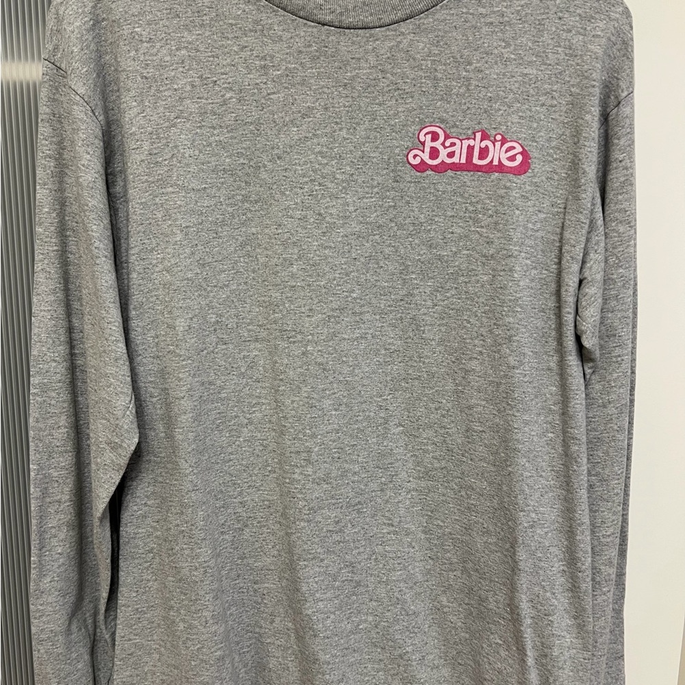Barbie Gray Shirt with Pink Logo